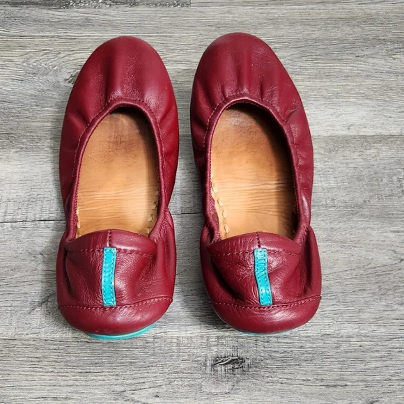 Tieks Gavrieli Ballet Flats Burgundy Red Leather Flats - Picture 2 of 15